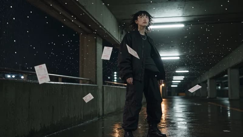 An impossible movement in a parking garage